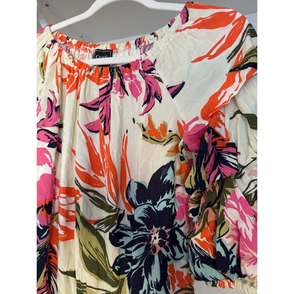 Coco Bianco Floral Blouse Women's‎ Size Small - Picture 4 of 9